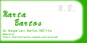 marta bartos business card